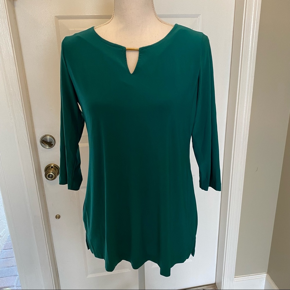 IMAN green top with brass detail